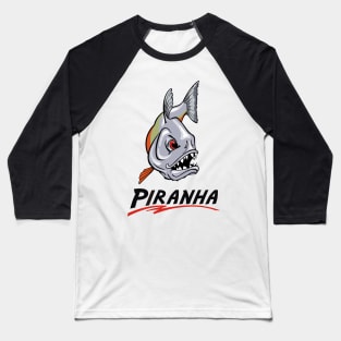 Scary Piranha Baseball T-Shirt